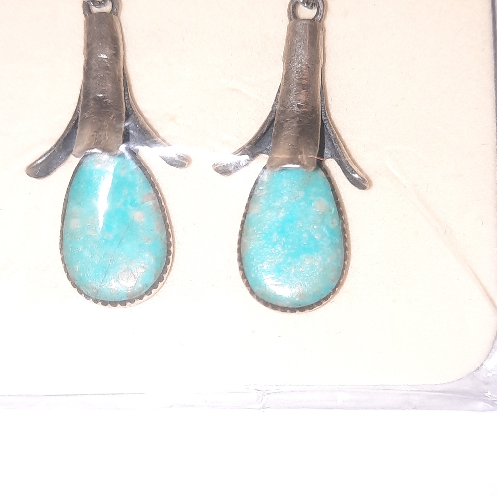 Sterling Silver Blue Turquoise Earrings (new)